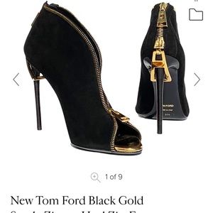 Tom Ford Peep toe Zipper Booties 37 1/2
